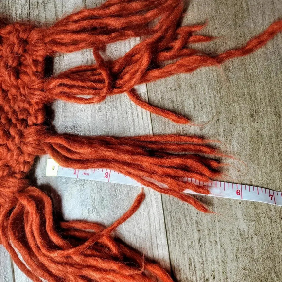 Knitted Burnt Orange Winter Scarf - Picture 8 of 9